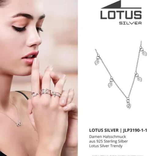 LOTUS Silver Halskette 5er Set Zirkonia Weiß 5mm 925 Silber Trendy JLP3190-1-1