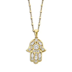 LOTUS Silver Halskette Hand der Fatima 925 Silber gold weiß Mystic JLP1989-1-2