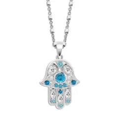 LOTUS Silver Halskette Hand der Fatima 925 Silber blau Mystic JLP1989-1-4