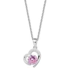 LOTUS Silver Halskette Herz 925 Silber rosa Zirkonia Pure Essential JLP3106-1-2