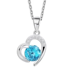 LOTUS Silver Halskette Herz 925 Silber blau Zirkonia Pure Essential JLP3106-1-3