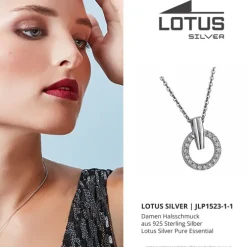 LOTUS Silver Halskette Kreis 925 Silber LP1523-1/1 Zirkonia weiß JLP1523-1-1