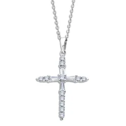 LOTUS Silver Halskette Kreuz 925 Silber weiß Zirkonia Pure Essential JLP3067-1-1