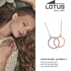 LOTUS Silver Halskette Kreise 925 Silber LP1955-1/1 rose Zirkonia JLP1955-1-1