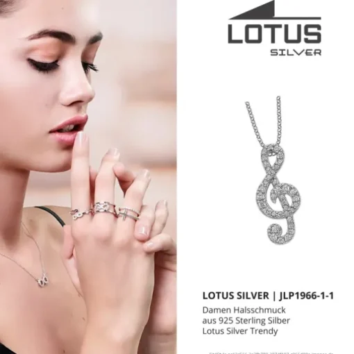 LOTUS Silver Halskette Notenschlüssel 925 Silber LP1966-1/1 Zirkonia JLP1966-1-1