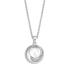 LOTUS Silver Halskette Perle 925 Silber weiß Zirkonia Zuchtperle JLP3095-1-1