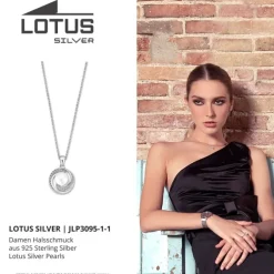 LOTUS Silver Halskette Perle 925 Silber weiß Zirkonia Zuchtperle JLP3095-1-1