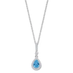 LOTUS Silver Halskette Zirkoniastein Silber hellblau Pure Essential JLP1592-1-3