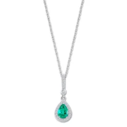 LOTUS Silver Halskette Zirkoniastein Silber grün Pure Essential JLP1592-1-5