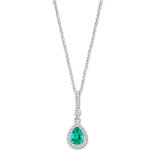 LOTUS Silver Halskette Zirkoniastein Silber grün Pure Essential JLP1592-1-5