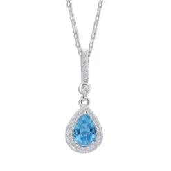 LOTUS Silver Halskette Zirkoniastein Silber hellblau Pure Essential JLP1592-1-3
