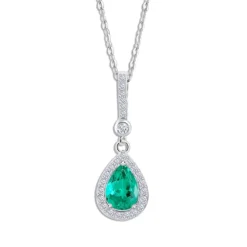 LOTUS Silver Halskette Zirkoniastein Silber grün Pure Essential JLP1592-1-5