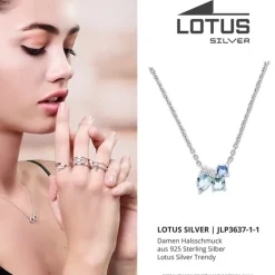 LOTUS Silver Halskette Zirkoniastein 925 Silber Lotus Silver Trendy JLP3637-1-1