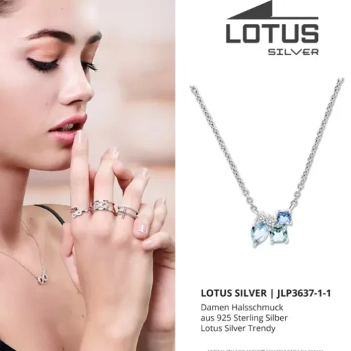 LOTUS Silver Halskette Zirkoniastein 925 Silber Lotus Silver Trendy JLP3637-1-1