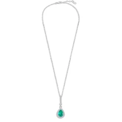 LOTUS Silver Halskette Zirkoniastein Silber grün Pure Essential JLP1592-1-5