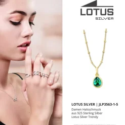 LOTUS Silver Halskette Zirkoniastein 925 Silber Lotus Silver Trendy JLP3563-1-5