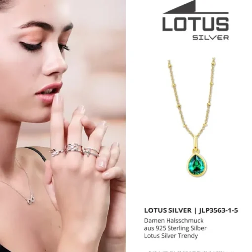 LOTUS Silver Halskette Zirkoniastein 925 Silber Lotus Silver Trendy JLP3563-1-5