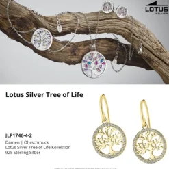 LOTUS Silver Ohrhänger Lebensbaum SILBER LP1746-4/2 gold Zirkonia JLP1746-4-2