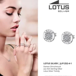 LOTUS Silver Ohrstecker Circle 925 Silber LP1252-4/1 weiß Zirkonia JLP1252-4-1