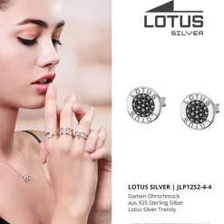 LOTUS Silver Ohrstecker Circle 925 Silber LP1252-4/4 Zirkonia Trendy JLP1252-4-4