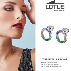 LOTUS Silver Ohrstecker Kreis 925 Silber LP1963-4/2 bunt Zirkonia JLP1963-4-2