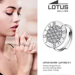 LOTUS Silver Ring Circle 925 Silber LP1252-3/1 weiß Zirkonia Trendy JLP1252-3-1