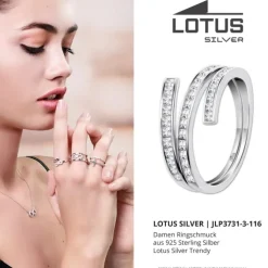 LOTUS Silver Ring Zirkoniastein 925 Silber Lotus Silver Trendy JLP3731-3-116