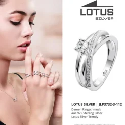 LOTUS Silver Ring Zirkoniastein 925 Silber Lotus Silver Trendy JLP3732-3-112