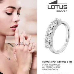 LOTUS Silver Ring Zirkoniastein 925 Silber Lotus Silver Trendy JLP3739-3-116