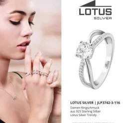 LOTUS Silver Ring Zirkoniastein 925 Silber Lotus Silver Trendy JLP3742-3-116