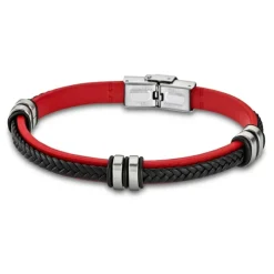 LOTUS Style Armband Damen Herren LS1829-2/3 Leder rot schwarz JLS1829-2-3