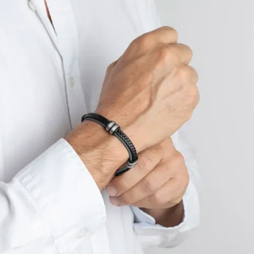 LOTUS Style Armband Damen Herren LS1829-2/4 Leder grau schwarz JLS1829-2-4