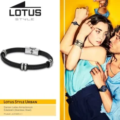 LOTUS Style Armband Damen Herren LS1829-2/1 Leder schwarz JLS1829-2-1