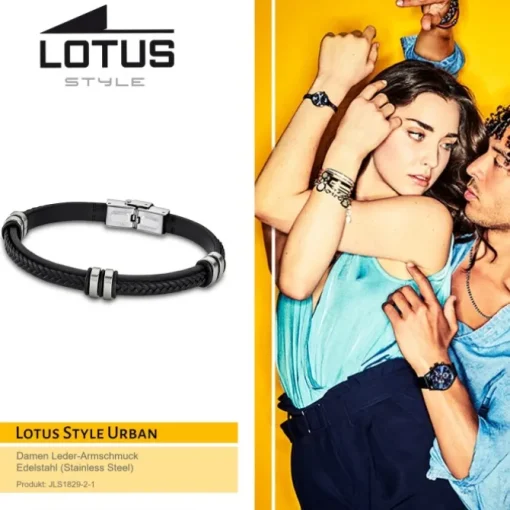 LOTUS Style Armband Damen Herren LS1829-2/1 Leder schwarz JLS1829-2-1