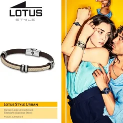 LOTUS Style Armband Damen Herren LS1829-2/6 Leder braun beige JLS1829-2-6