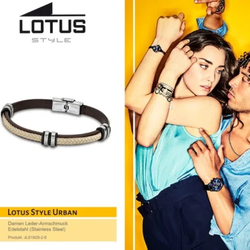 LOTUS Style Armband Damen Herren LS1829-2/6 Leder braun beige JLS1829-2-6