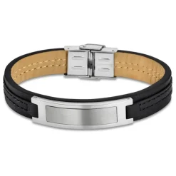 LOTUS Style Armband Herren Leder silber schwarz LS1808-2/2 Urban JLS1808-2-2