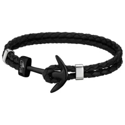 LOTUS Style Armband Herren Leder schwarz LS1832-2/6 Anker Schmuck JLS1832-2-6
