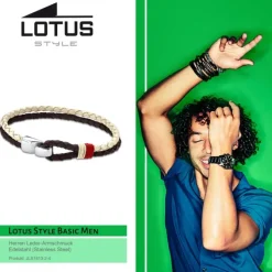 LOTUS Style Armband Herren Leder braun beige LS1813-2/4 Men Basic JLS1813-2-4