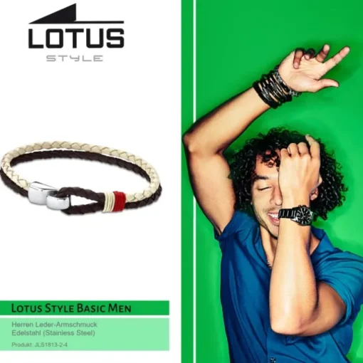 LOTUS Style Armband Herren Leder braun beige LS1813-2/4 Men Basic JLS1813-2-4