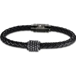 LOTUS Style Armband LS1980-2/1 Herren Leder/Edelstahl schwarz Urban JLS1980-2-1