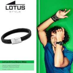 LOTUS Style Armband LS2011-2/1 Herren Leder schwarz Men Basic JLS2011-2-1