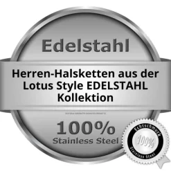LOTUS Style Halskette LS1937-1/1 Herren Edelstahl silber Men Black JLS1937-1-1