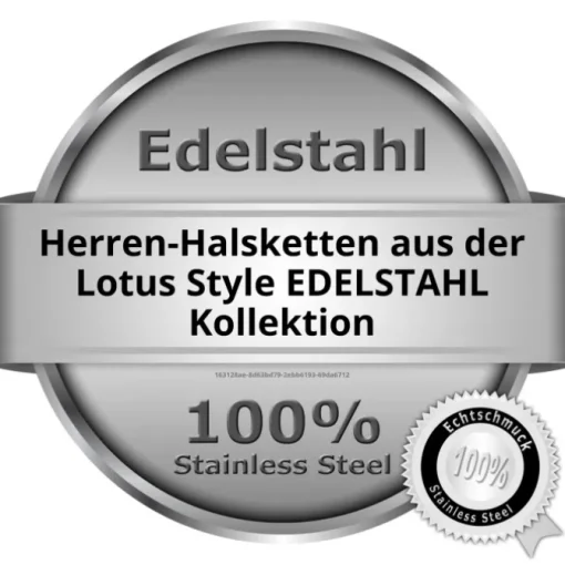 LOTUS Style Halskette LS1937-1/1 Herren Edelstahl silber Men Black JLS1937-1-1