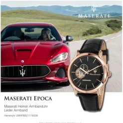 Maserati Herren Armbanduhr EPOCA Analog Leder schwarz UMAR8821118009