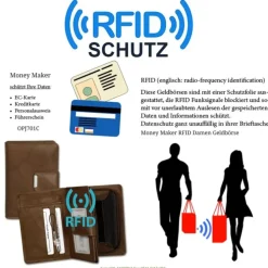 Money Maker echtes Leder braun Portemonnaie Brieftasche Damen OPJ701C