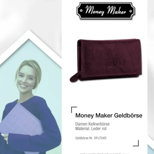Money Maker Echtleder bordeaux Damen Portemonnaie RFID Schutz OPJ704D