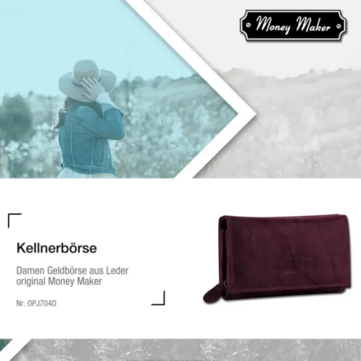 Money Maker Echtleder bordeaux Damen Portemonnaie RFID Schutz OPJ704D