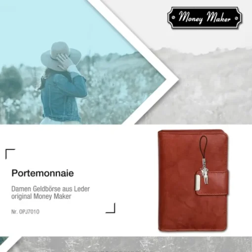Money Maker Echt-Leder chianti rust Portemonnaie RFID Schutz OPJ701O