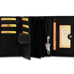 Money Maker Echtleder schwarz Damen Portemonnaie RFID Schutz OPJ704S